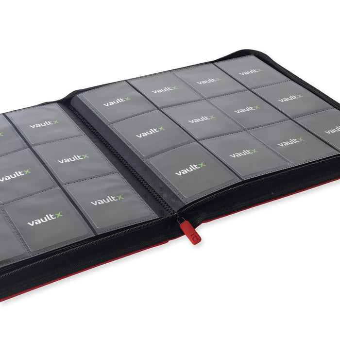 Vault X : 12-Pocket Exo-Tec Zip Binder XL (624 Cards) - Fire Red