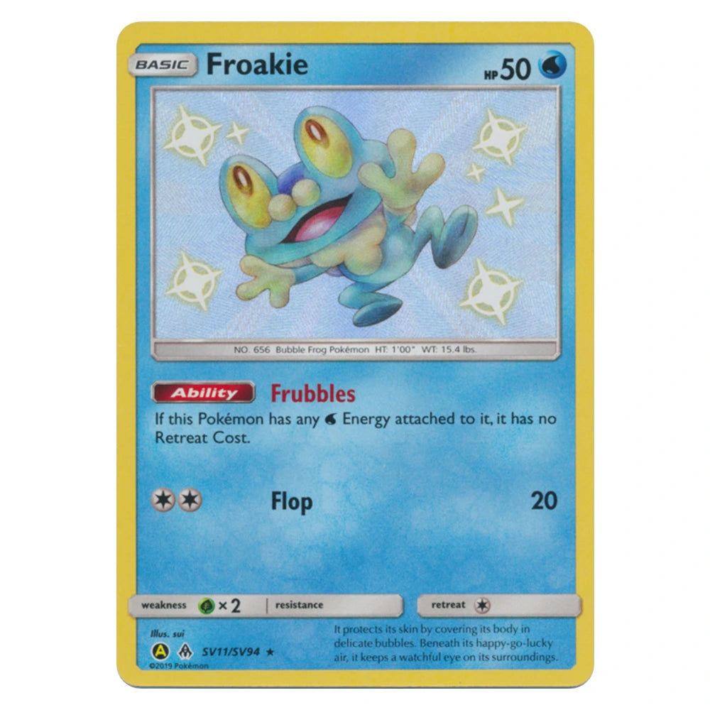 Froakie SV11/SV94 Hidden Fates holo Pokémon card, scanned front