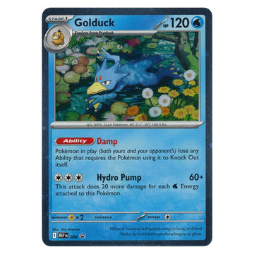 Golduck MEP008 Mega Evolution Promo holo Pokémon card, scanned front