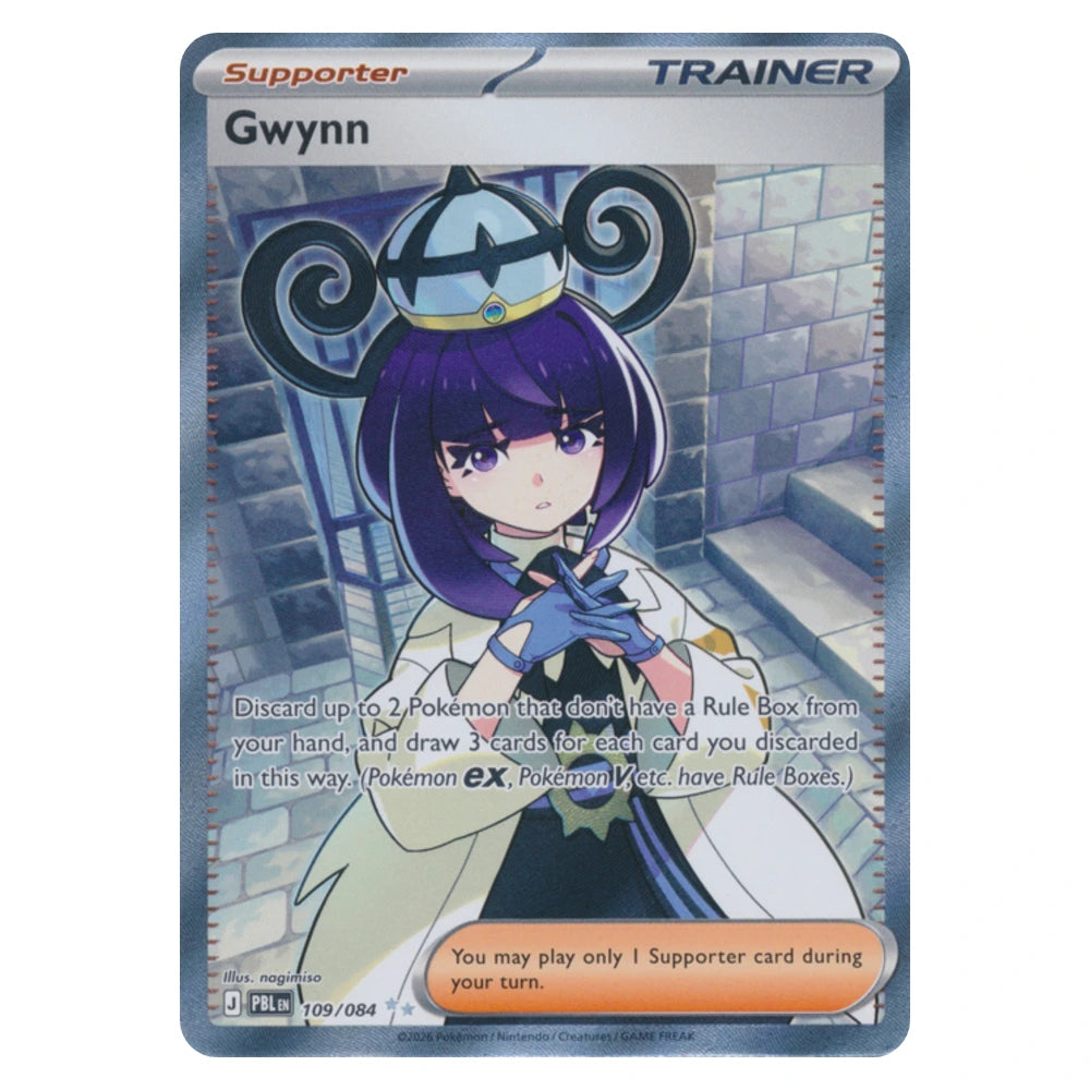 Gwynn 109/084 Pitch Black Pokémon card, scanned front