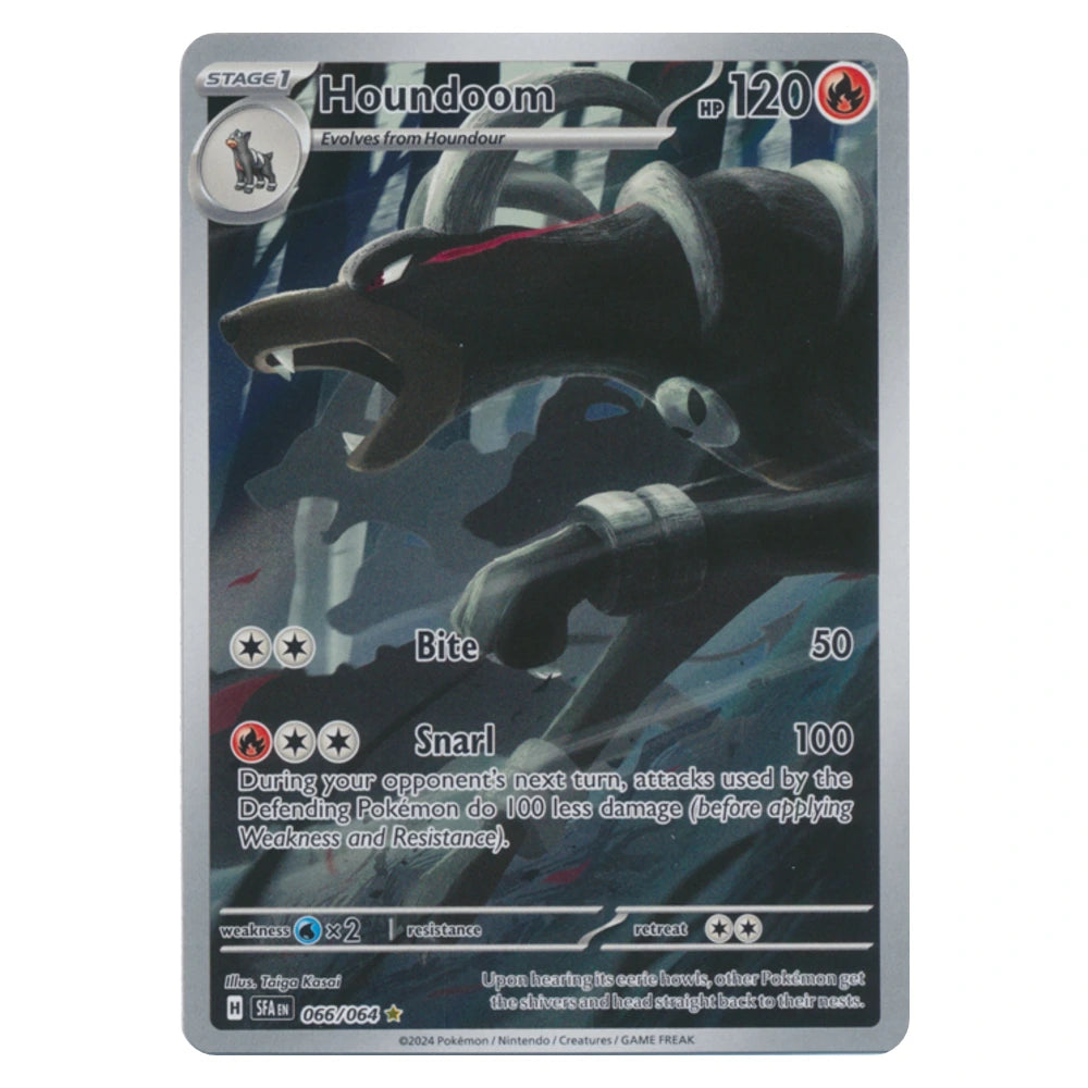 Houndoom 066/064 Shrouded Fable Pokémon card, scanned front