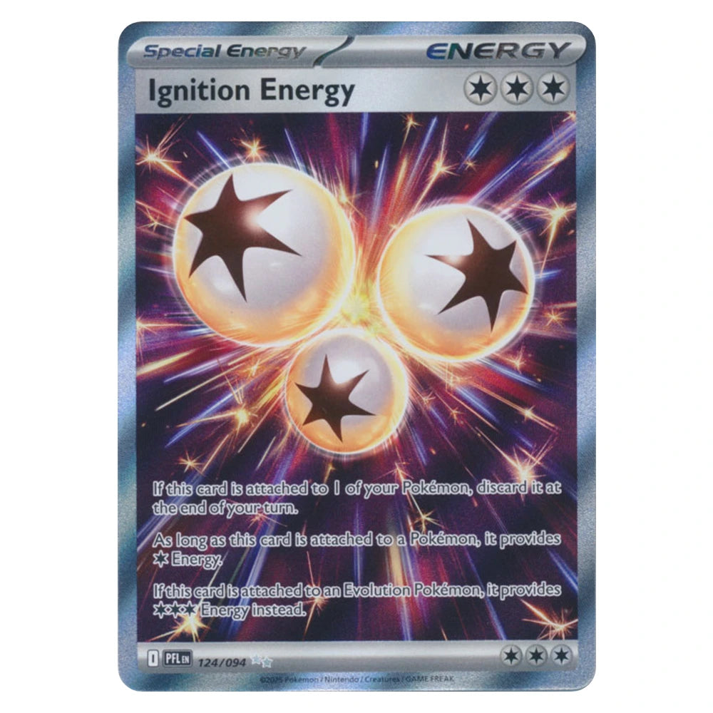 Ignition Energy 124/094 Phantasmal Flames holo Pokémon card, scanned front