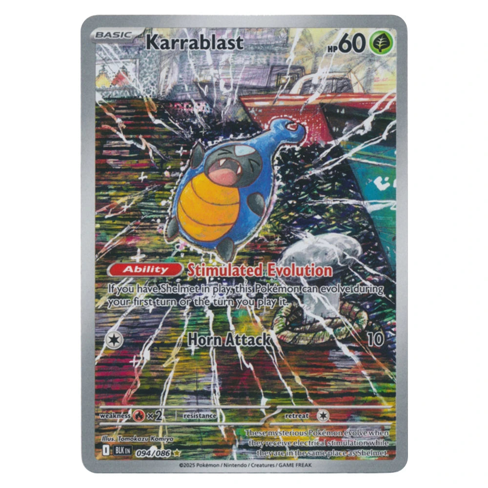 Karrablast 094/086 Black Bolt Pokémon card, scanned front