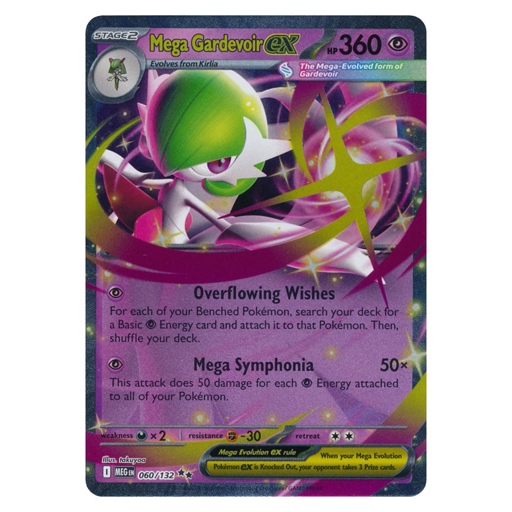 Mega Gardevoir ex 060/132 Mega Evolution holo Pokémon card, scanned front
