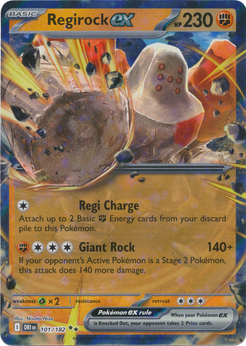 Regirock ex : DESTINED RIVALS - 101/182 - Lockett Labs UK