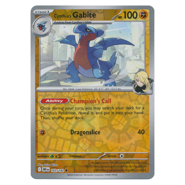 Cynthia's Gabite : DESTINED RIVALS (Reverse holo) - 103/182
