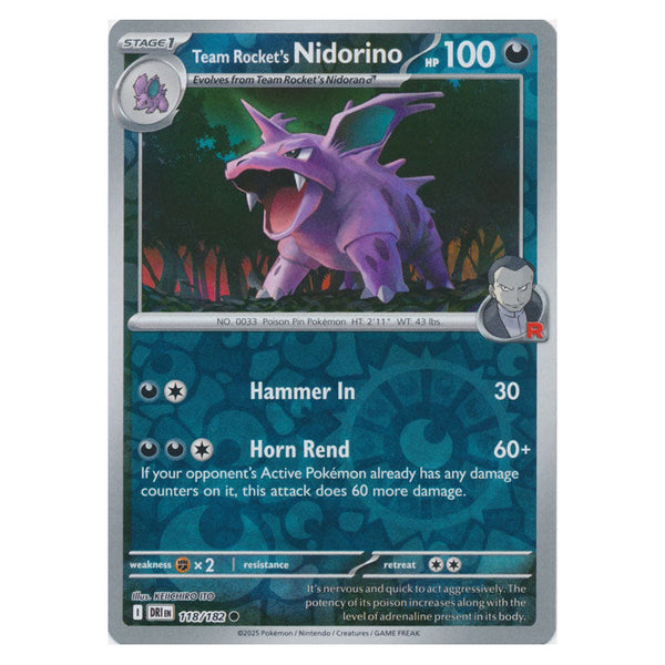 Team Rocket's Nidorino : DESTINED RIVALS (Reverse holo) - 118/182