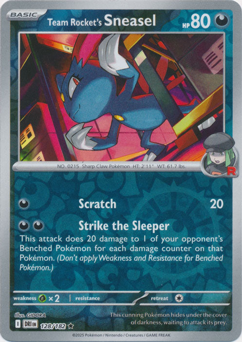 Team Rocket's Sneasel : DESTINED RIVALS (Reverse holo) - 128/182 - Lockett Labs UK