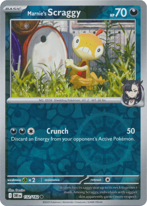 Marnie's Scraggy : DESTINED RIVALS (Reverse holo) - 132/182 - Lockett Labs UK