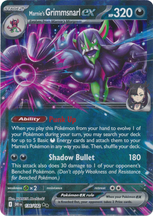 Marnie's Grimmsnarl ex : DESTINED RIVALS - 136/182 - Lockett Labs UK