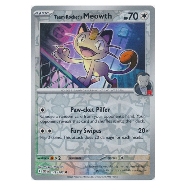 Team Rocket's Meowth : DESTINED RIVALS (Reverse holo) - 149/182
