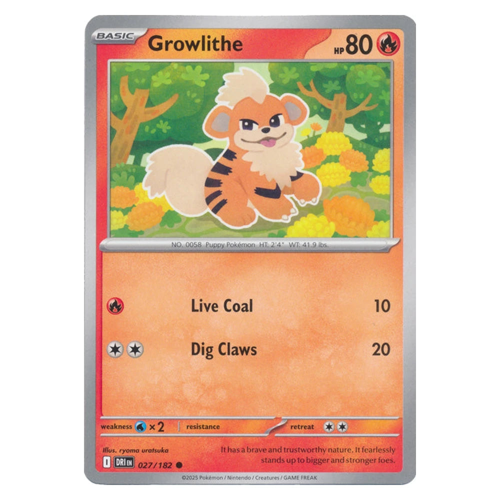 Growlithe : DESTINED RIVALS (Reverse holo) - 027/182