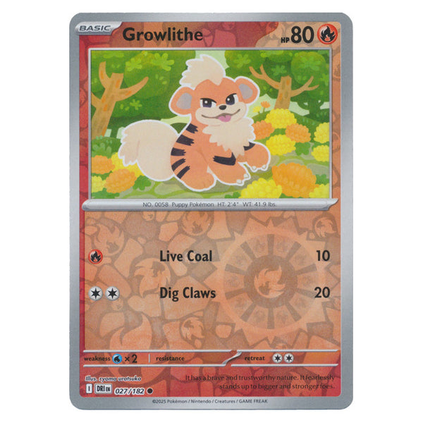 Growlithe : DESTINED RIVALS (Reverse holo) - 027/182