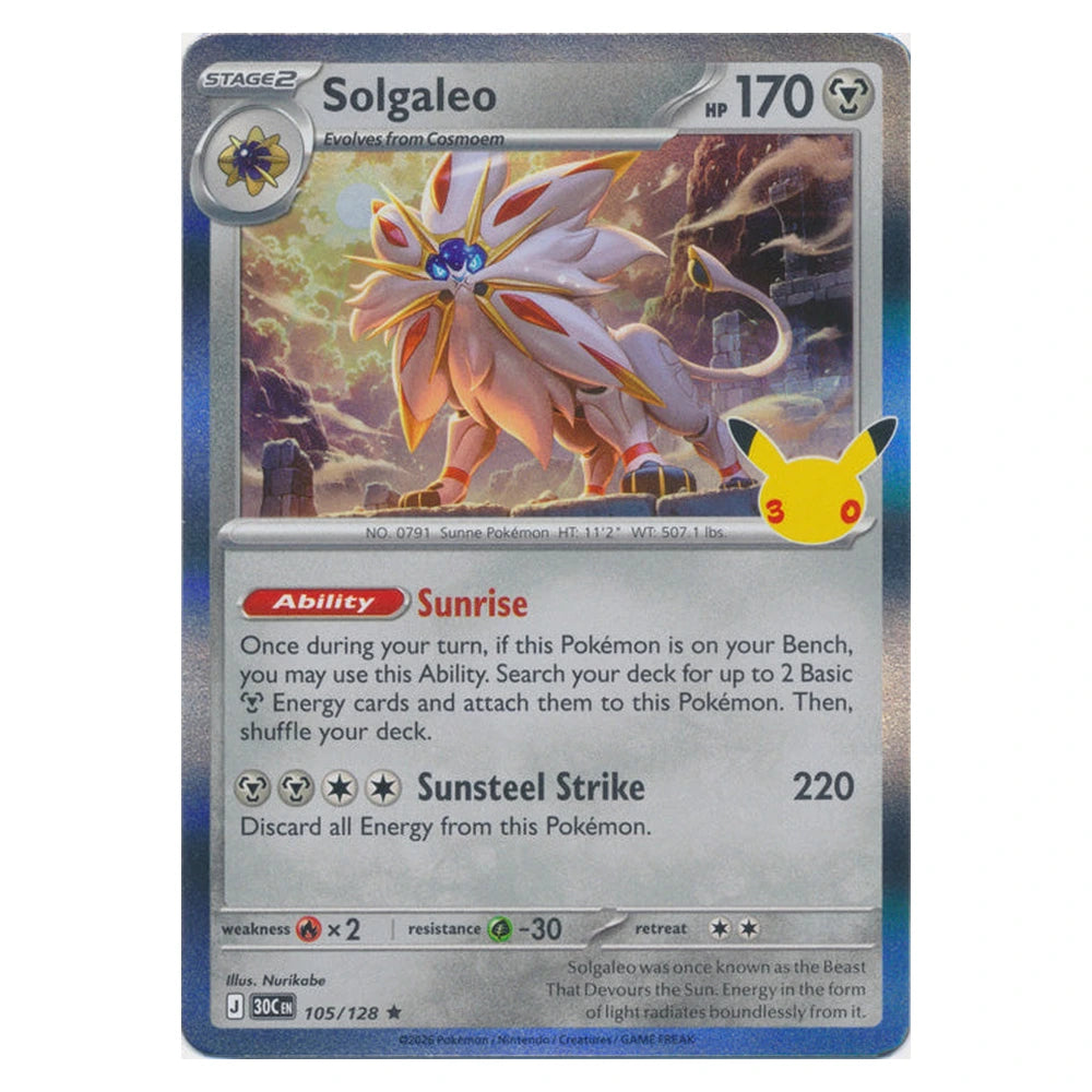Solgaleo : 30TH CELEBRATION (Holo) - 105/128
