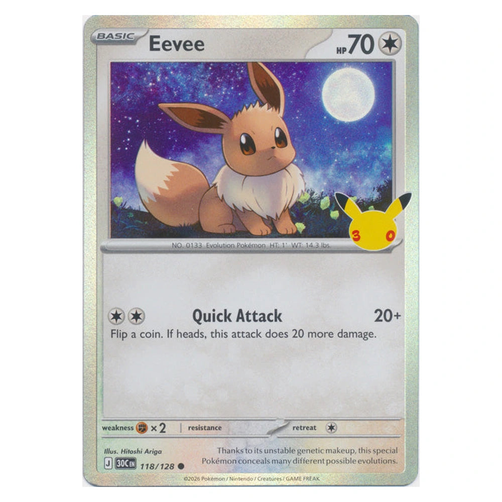 Eevee : 30TH CELEBRATION (Holo) - 118/128