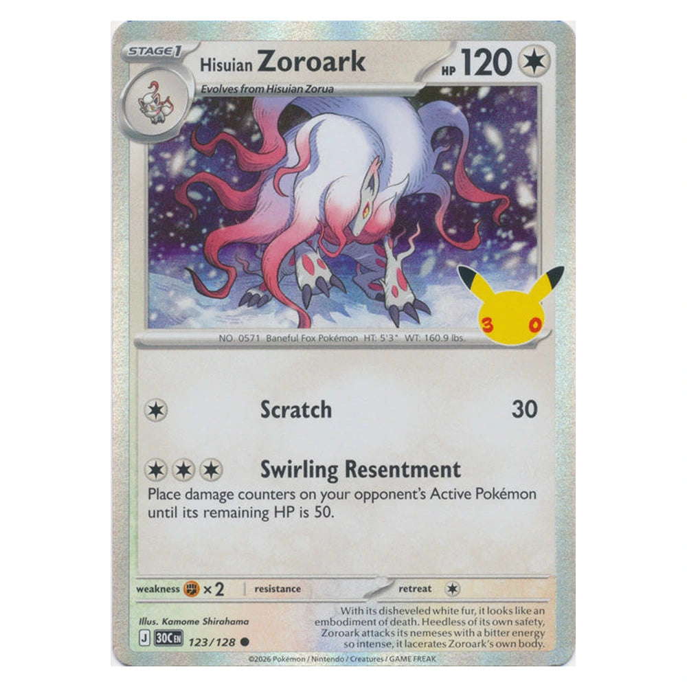Hisuian Zoroark : 30TH CELEBRATION (Holo) - 123/128