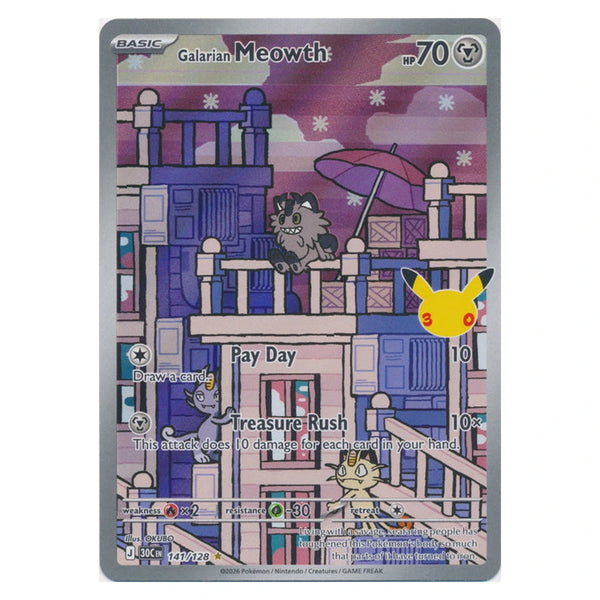 Galarian Meowth : 30TH CELEBRATION - 141/128