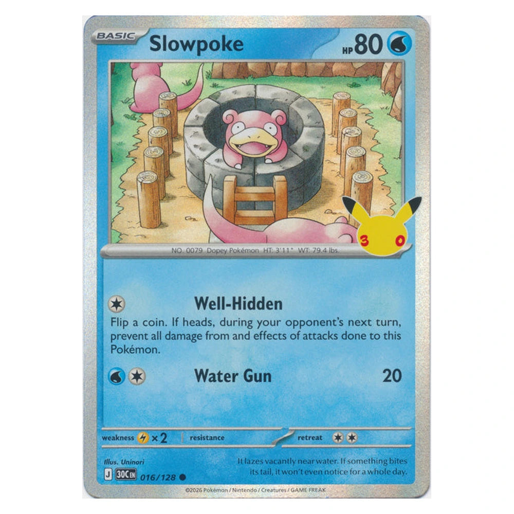 Slowpoke : 30TH CELEBRATION (Holo) - 016/128