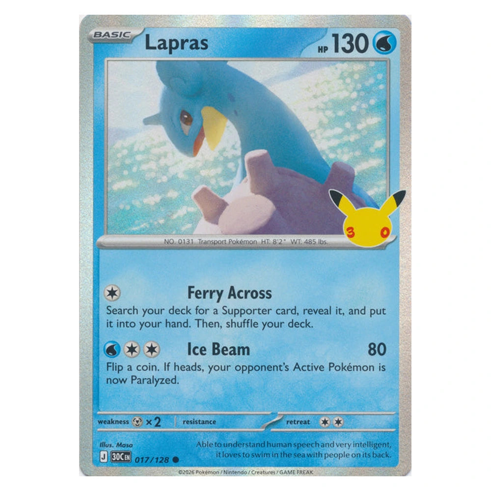 Lapras : 30TH CELEBRATION (Holo) - 017/128