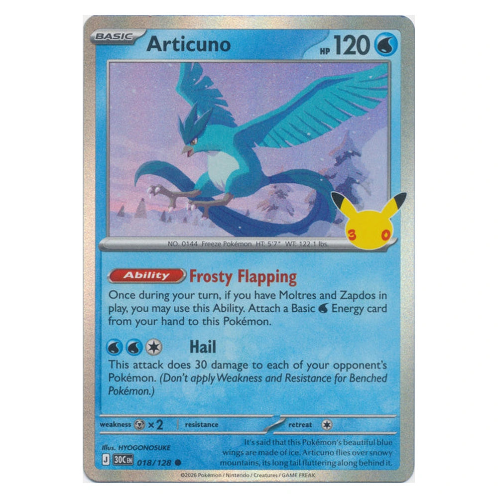 Articuno : 30TH CELEBRATION (Holo) - 018/128