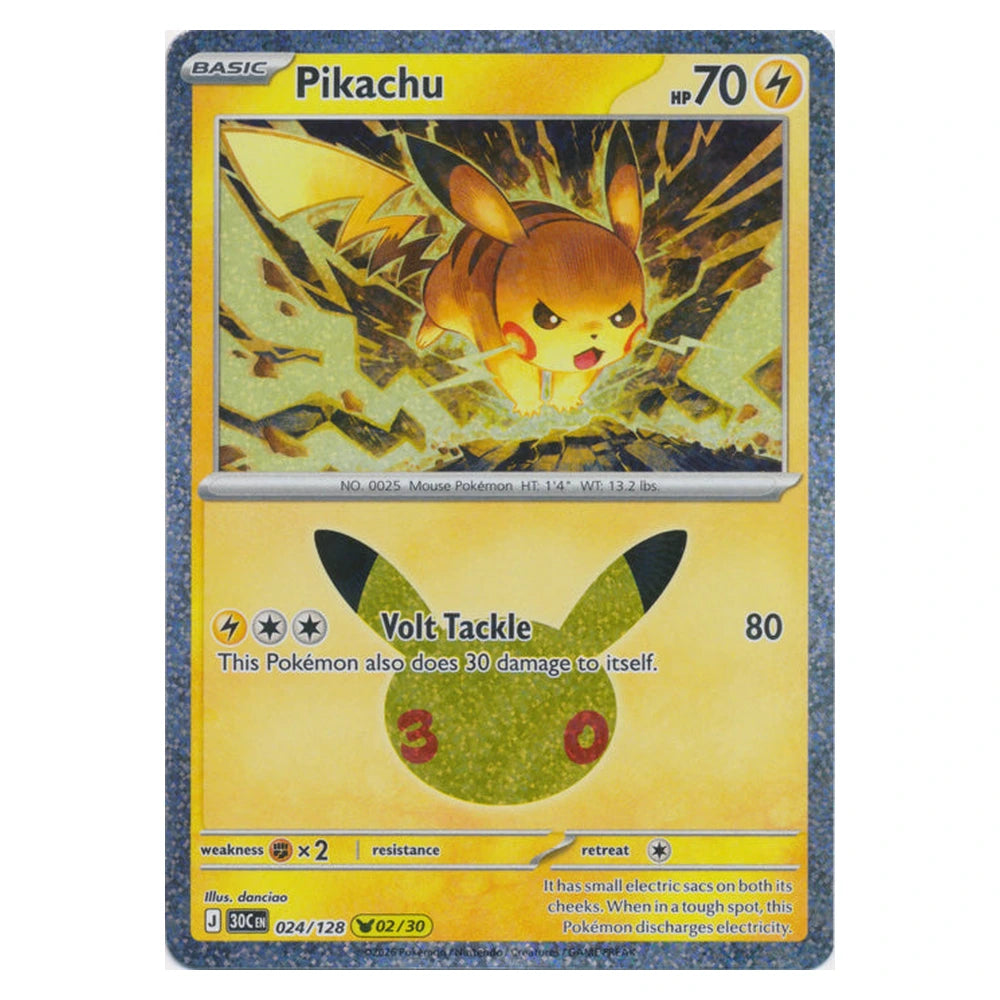 Pikachu : 30TH CELEBRATION (Holo) - 024/128