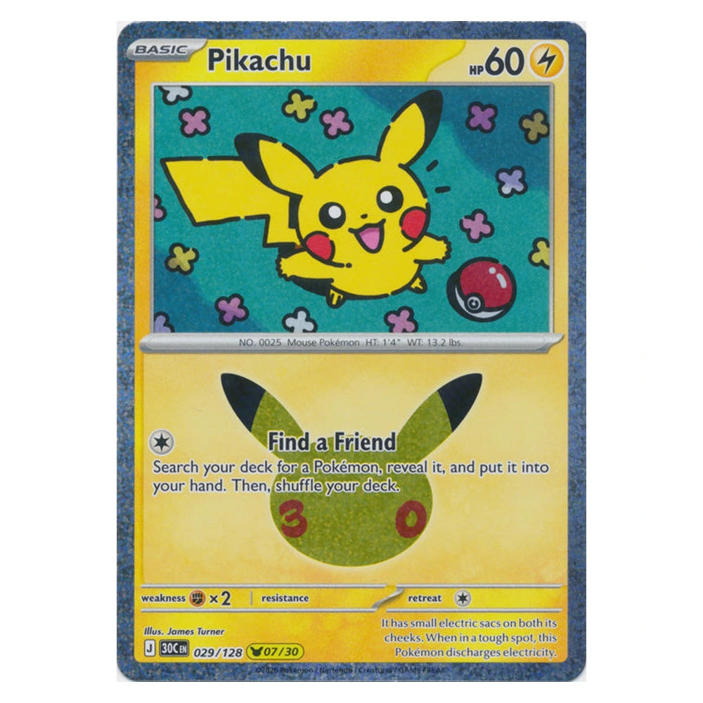 Pikachu : 30TH CELEBRATION (Holo) - 029/128