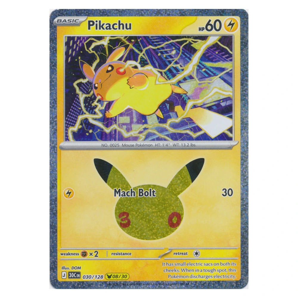 Pikachu : 30TH CELEBRATION (Holo) - 030/128