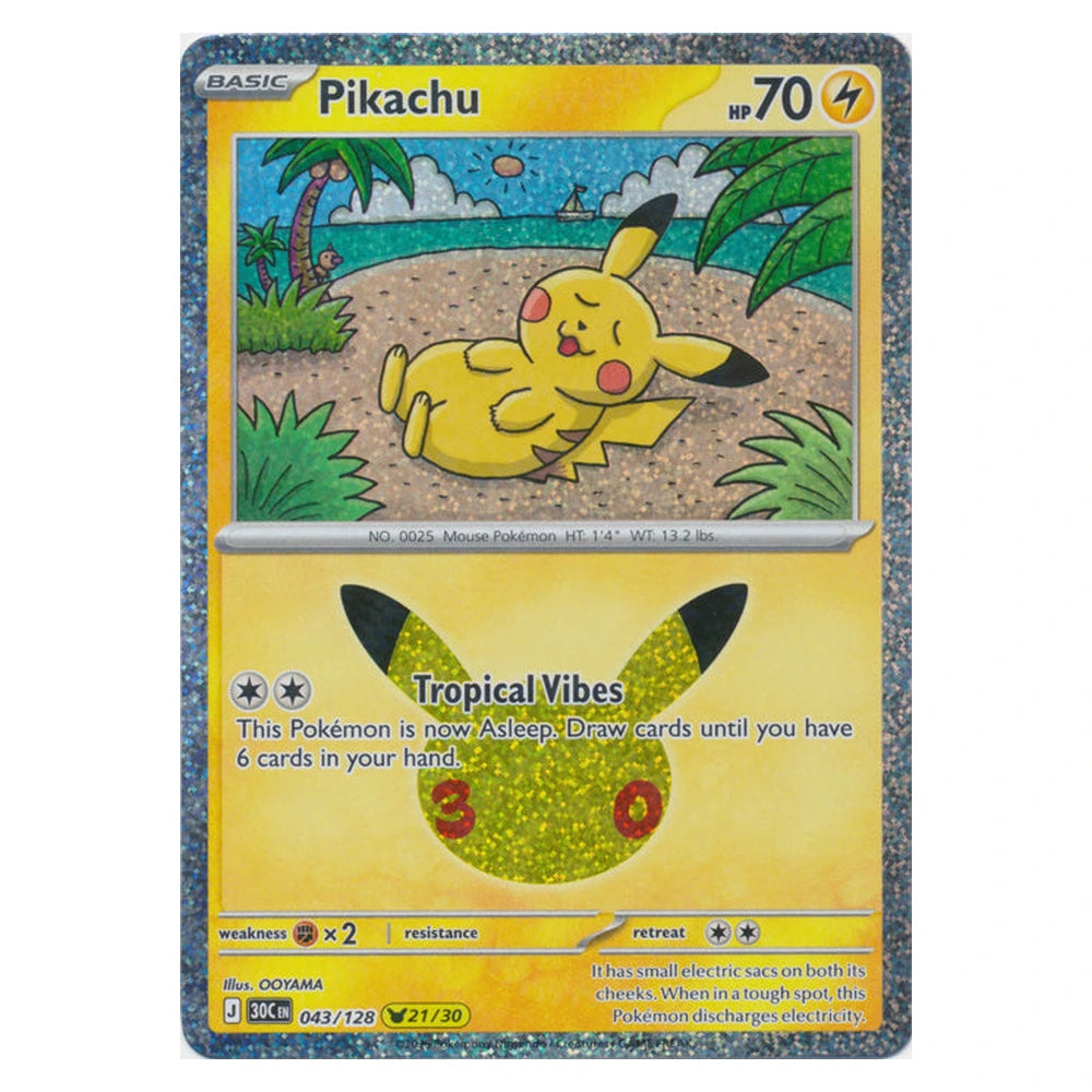 Pikachu : 30TH CELEBRATION (Holo) - 043/128