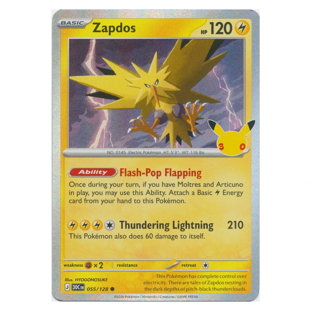Zapdos : 30TH CELEBRATION (Holo) - 055/128