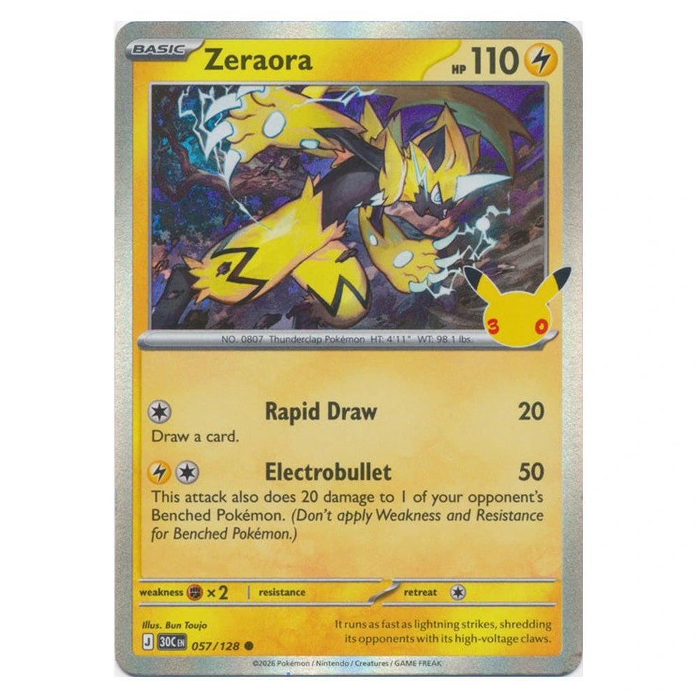 Zeraora : 30TH CELEBRATION (Holo) - 057/128