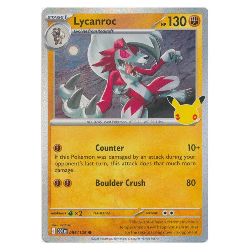 Lycanroc : 30TH CELEBRATION (Holo) - 085/128