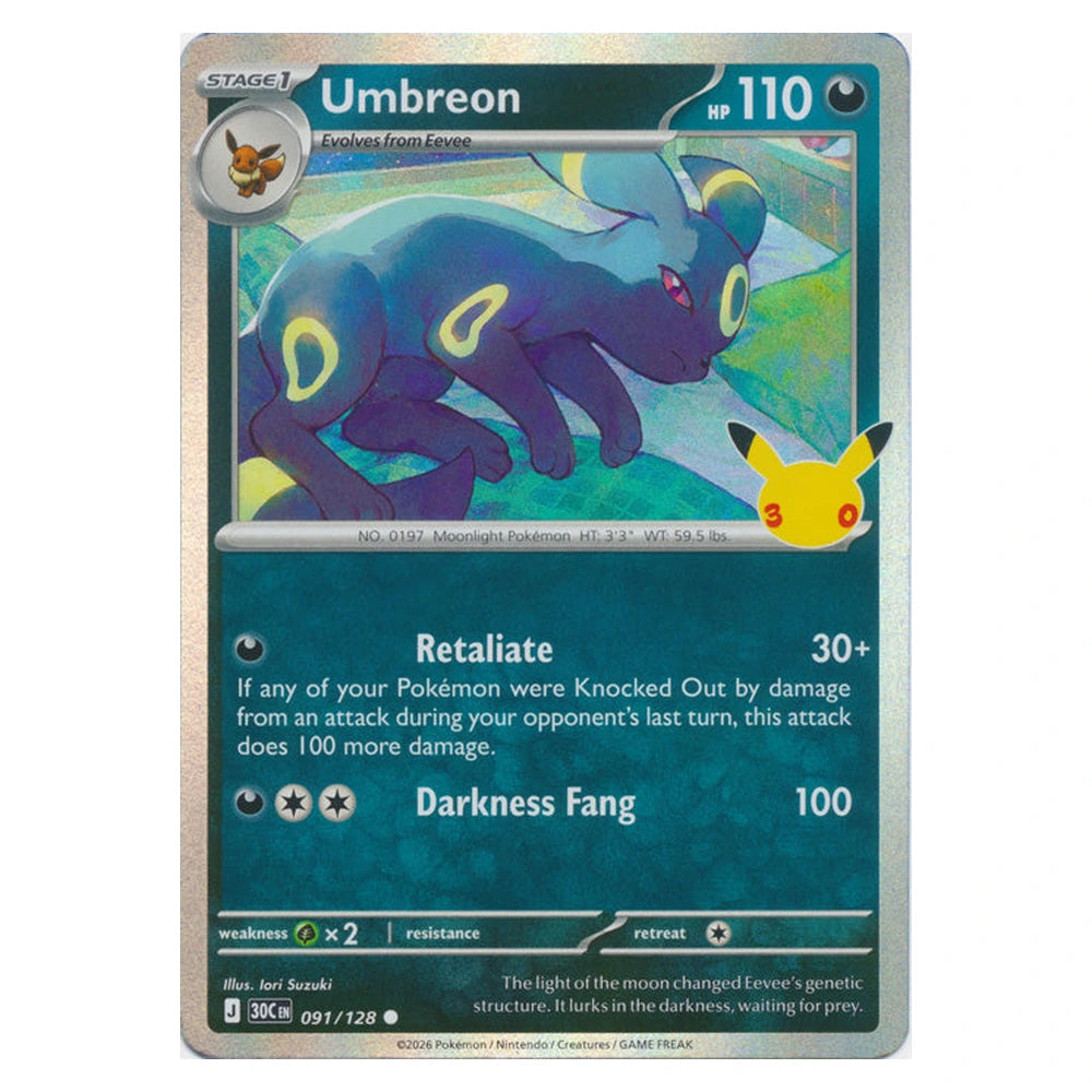 Umbreon : 30TH CELEBRATION (Holo) - 091/128