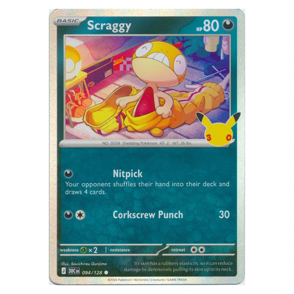 Scraggy : 30TH CELEBRATION (Holo) - 094/128
