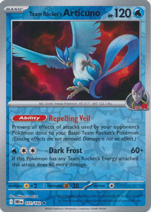 Team Rocket's Articuno : DESTINED RIVALS (Reverse holo) - 051/182
