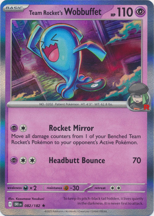 Team Rocket's Wobbuffet : DESTINED RIVALS (Holo) - 082/182 - Lockett Labs UK