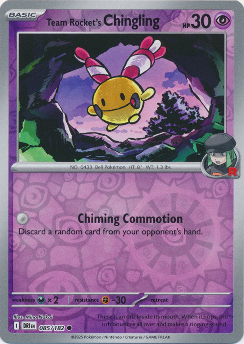 Team Rocket's Chingling : DESTINED RIVALS (Reverse holo) - 085/182 - Lockett Labs UK