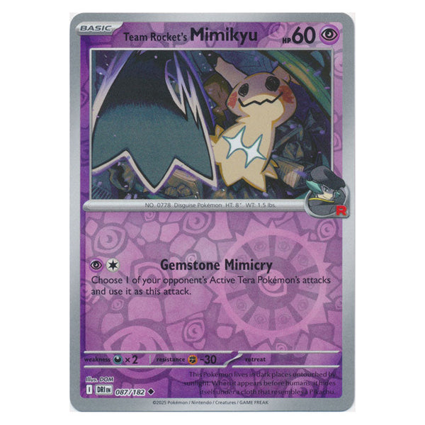 Team Rocket's Mimikyu : DESTINED RIVALS (Reverse holo) - 087/182