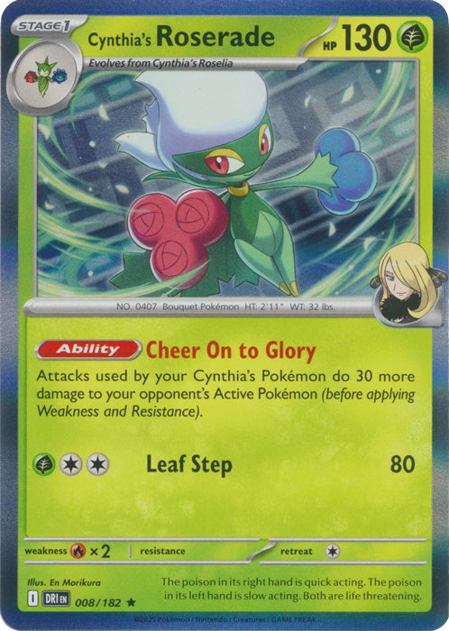 Cynthia's Roserade : DESTINED RIVALS (Holo) - 008/182