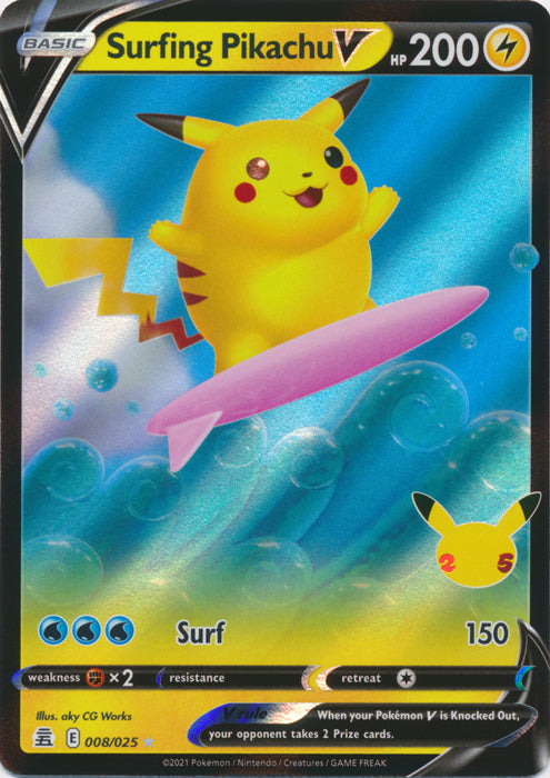 Surfing Pikachu V : CELEBRATIONS - 008/025 - Lockett Labs UK