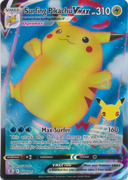Surfing Pikachu VMAX : CELEBRATIONS - 009/025 - Lockett Labs UK