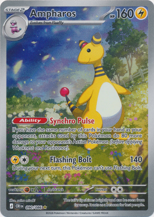 Ampharos : CHAOS RISING - 090/086 - Lockett Labs UK