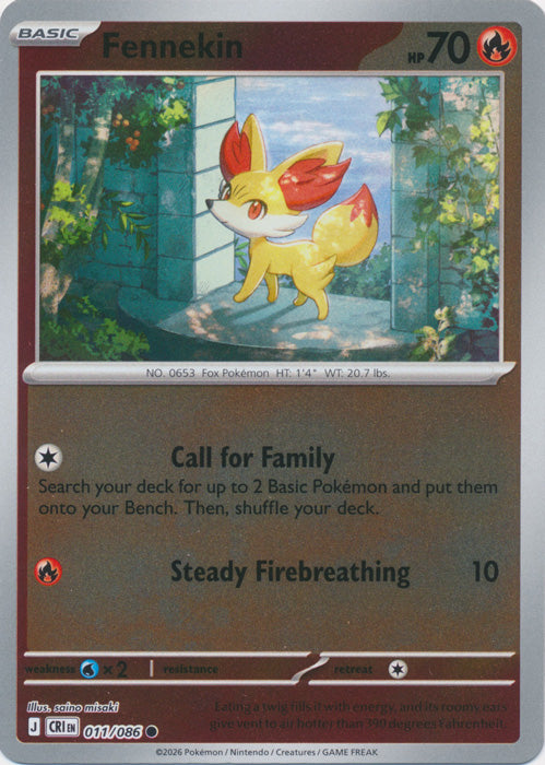 Fennekin : CHAOS RISING (Reverse holo) - 011/086