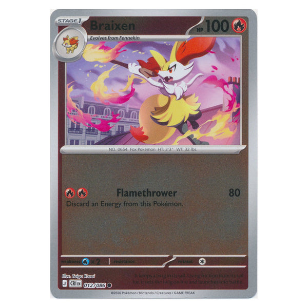Braixen : CHAOS RISING (Reverse holo) - 012/086