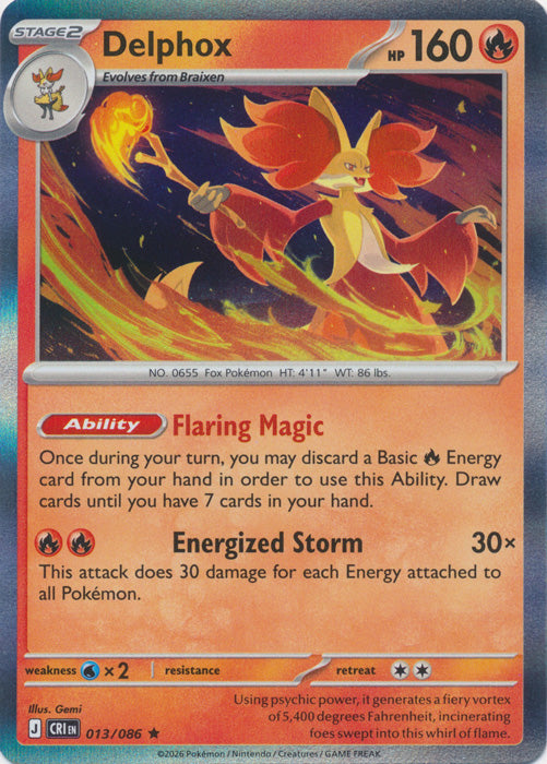 Delphox : CHAOS RISING (Holo) - 013/086 - Lockett Labs UK