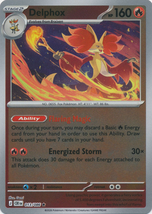 Delphox : CHAOS RISING (Reverse holo) - 013/086