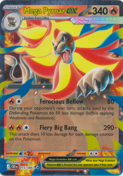 Mega Pyroar ex : CHAOS RISING - 015/086 - Lockett Labs UK