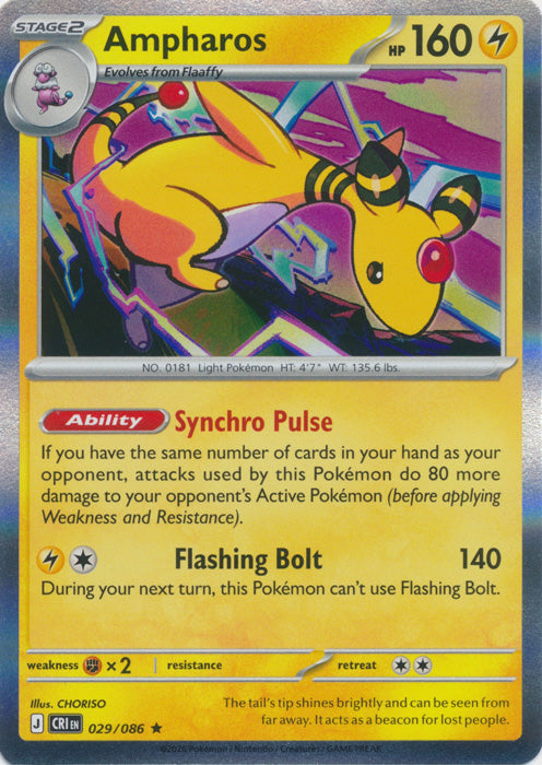 Ampharos : CHAOS RISING (Holo) - 029/086 - Lockett Labs UK