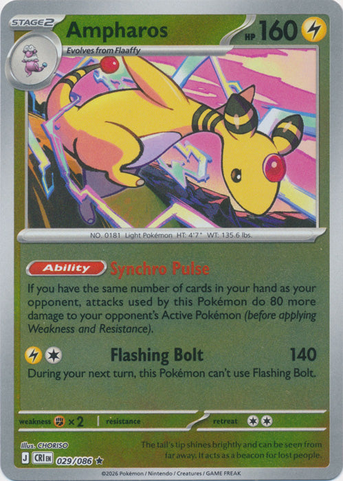 Ampharos : CHAOS RISING (Reverse holo) - 029/086