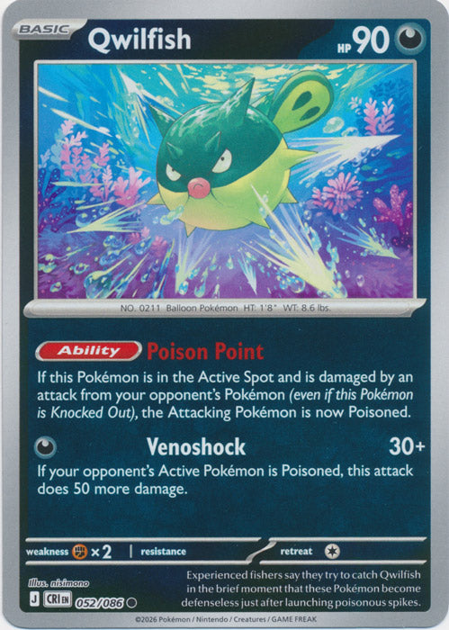 Qwilfish : CHAOS RISING (Reverse holo) - 052/086
