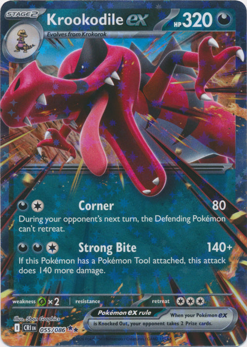 Krookodile ex : CHAOS RISING - 055/086 - Lockett Labs UK